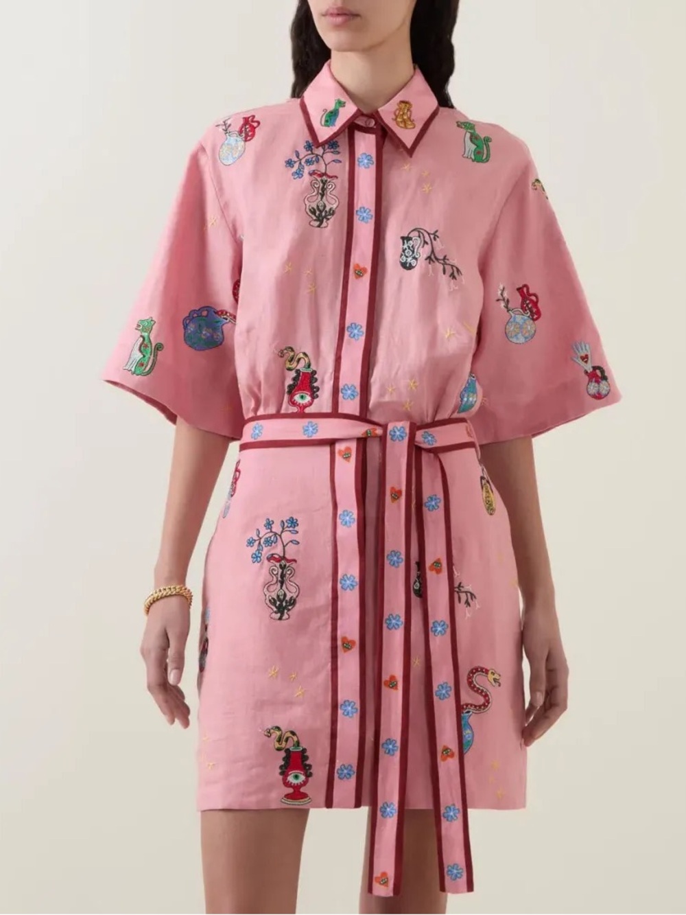 NWT Alemais Timmy Embroidered Mini Dress